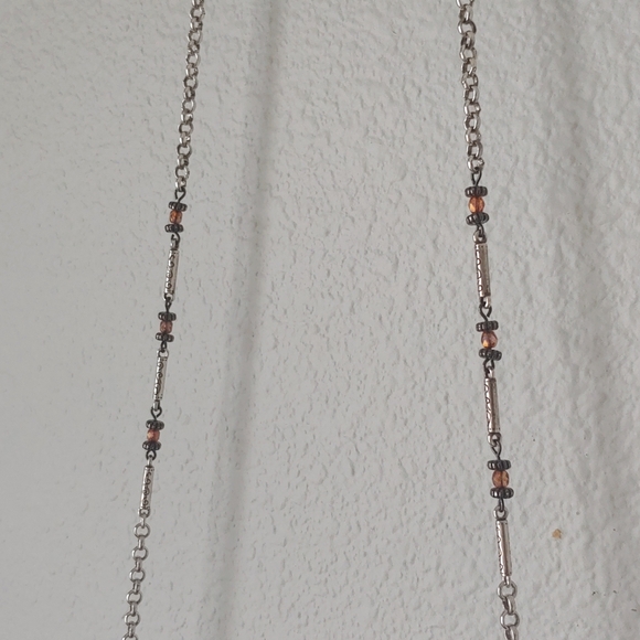 Brighton | Black Leather Beaded Chain Crossbody Purse - Picture 5 of 11